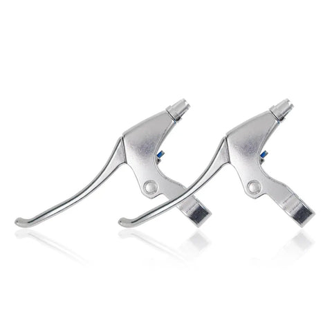 Aluminum Mountain Bike Brake Lever for 22mm Handlebar Diameter Dope 4-Finger Design With V-Brake Cantilever Compatibility 6061 Alloy Silver