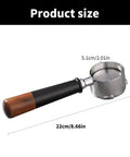 Stainless Steel Bottomless Portafilter Handle for Home Espresso Makers, Durable Filter Holder for Office and Cafe Use