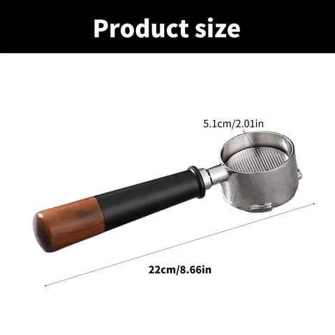 Stainless Steel Bottomless Portafilter Handle for Home Espresso Makers, Durable Filter Holder for Office and Cafe Use