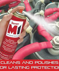 Person spraying All Purpose Industrial Lubricant Spray With Micro Thin Airtight Coating Silicone Free Rust And Corrosion Protection Deep Penetration Dirt Repellent Cleans And Polishes For Motion Free Nuts Bolts And Metal Parts Keeps Gears Moving 12 Oz Aerosol Can on machinery