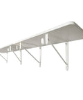 Installed Four Pack White Heavy Duty Closet Rod Brackets And Shelf Supports for wardrobe storage, side view