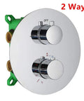 UMJIGF Chrome Thermostatic Shower System with Cold and Hot Water Wall Mounted Brass Shower Faucet control panel with knobs