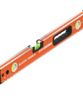 Dead Nuts Accurate 24 Inch Box Level With Lockdown Magnetic Base And Three High Vis Orange Vials solid aluminum with green vials.