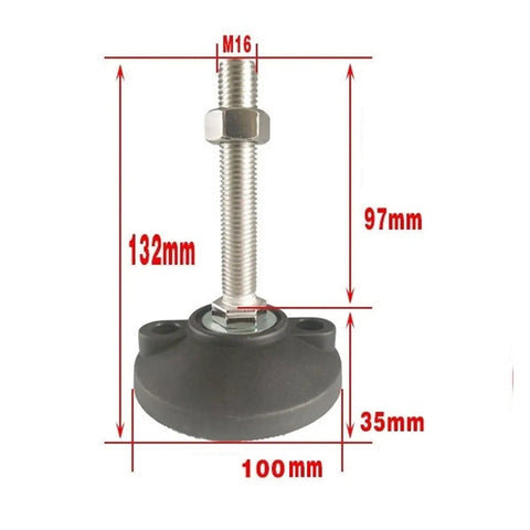 Rock Solid Adjustable Leveling Feet 8 Pack Thick Carbon Steel Threaded Support Legs For Furniture And Gear Quick Uneven Ground Stabilizers Drop In Place Zero Drama Setup Verified, showcasing dimensions and mounting details.