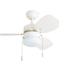 Modern 30 Inch Ceiling Fan With Light And Pull Chain LED Indoor Outdoor Ready 3 Blade Design With White Finish