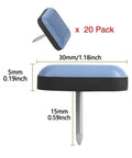 20 Piece Nail On Furniture Glide Pads Hella Smooth Gliding Foot Caps with dimensions 30mm for tables and chairs.