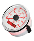 Waterproof GPS Speedometer 0-35 MPH Gauge Kit for Marine Boats, Sailboats, Snowmobiles, Go Kart; white face with red display