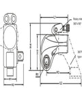 Heavy Duty Hydraulic Torque Wrench With One Inch Square Drive And Ten Thousand Psi Rating crafted from aerospace grade alloy, showing detailed dimensions and swivel inlet.