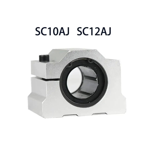Heavy Duty Linear Guide Bushing SC10AJ SC12AJ precision slider bearing unit shown from the front, designed for 10mm and 12mm shafts.