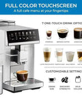 Barista-Grade All In One Espresso Machine With Built In Grinder Milk Frother And Steamer Auto Tamper Descaler Color Touch Display