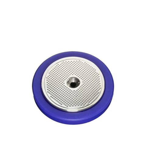 Top Shelf Stainless Steel Inner Shower Screen Holder Replacement For Breville Sage Dual Boiler Touch 900 Series Espresso Machines, round design with purple silicone.