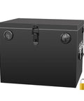 Built Tough Steel Battery Box Enclosure Fits 12V Deep Cycle Groups 24 And 27 lockable lid with side grips and vents