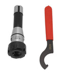 Rock Solid Fabater Spring Collet Chuck Holder With R8 ER25 Design and included hook wrench for secure machining.