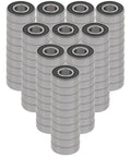 Kickass 100 Pack Of 6808 2Rs Deep Groove Radial Ball Bearings stacked showing double rubber seals and precision fit for bike upgrades.