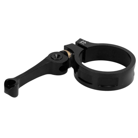 Vistreck 41mm Quick Release Bike Seat Post Clamp with lightweight CNC aluminum alloy collar shown from the side, designed for folding bikes.