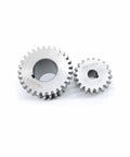2 Speed Hi Low Metal Double Gear Set For CJ0618 Series Mini Lathe Metal Cutting Machine Durable 45 Carbon Steel Module M2.25 Precision Gearing For DIY Shop Projects, two silver steel gears