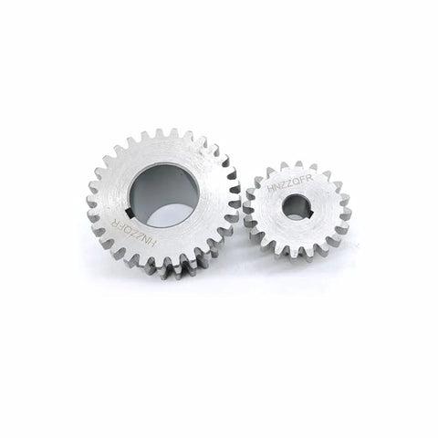 2 Speed Hi Low Metal Double Gear Set For CJ0618 Series Mini Lathe Metal Cutting Machine Durable 45 Carbon Steel Module M2.25 Precision Gearing For DIY Shop Projects, two silver steel gears