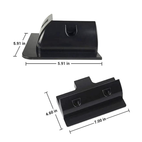 Dimensions of No Drill Corner Bracket Roof Mount for Solar Panels on RVs and Boats, UV resistant ABS material, two views