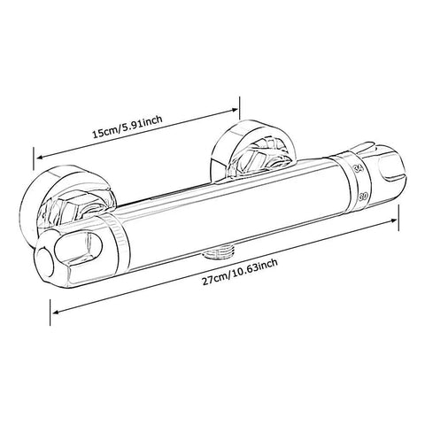 Diagram of Thermostatic Shower Mixer With Wall Mount Temperature Control Valve For Hot And Cold Water Auto Balance For Quick Stable Temperature