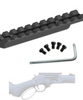 Four Inch Over Length Scope Picatinny Rail Mount For Henry Big Boy Rifles with screws and wrench, matte black