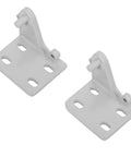 Top Shelf Metal Refrigerator Door Hinge Replacement Two Piece Adjustable Pivot Hardware for Fridge Cooler and Freezer Doors, sturdy white metal pivots.