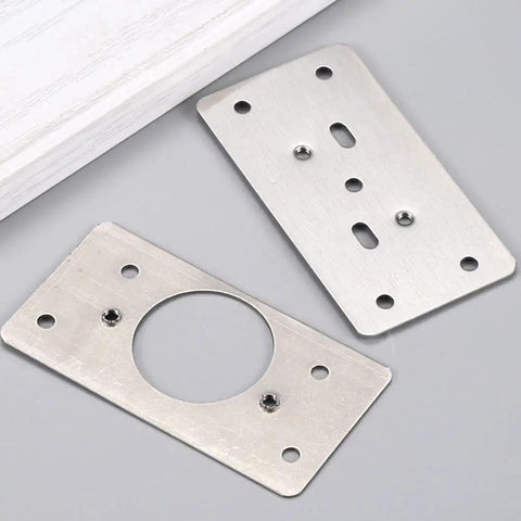 All-In-One Stainless Steel Cabinet Hinge Repair Kit With Side Panel Brackets And Mounting Screws For Furniture Door Cup Base Replacement