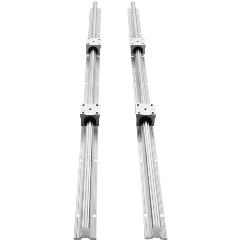 Heavy Duty SBR16 Linear Rail Slide Kit with Eight Smooth Sliding Blocks 31 Inch 800mm Guide Shafts, showing two aluminum guide shafts and blocks.