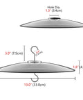 Large 13 Inch Glass Rain Cover For Outdoor Bird Feeder, Two Way Hanging Or Shepherd Pole Mount, Weatherproof Clear Dome Shield, 33 Cm Diameter