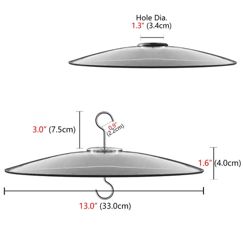 Large 13 Inch Glass Rain Cover For Outdoor Bird Feeder, Two Way Hanging Or Shepherd Pole Mount, Weatherproof Clear Dome Shield, 33 Cm Diameter