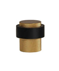 Stylish Knurled Brass Floor Mount Door Stopper With Non Magnetic Bumper Catch Holder To Block Doors And Protect Walls In Your Home, featuring gold and black design.