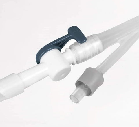 Lifevv catheter valve with blue lever tap and tubing connector, 5-pack