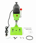 Powerful 480W Mini Bench Drill Press Machine With Dual Speed Settings Up To 11000 RPM for drilling wood, plastic, aluminum, and metal.