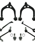 Eight Piece Heavy Duty Front Control Arm And Ball Joint With Sway Bar Links showing suspension components for Dodge Challenger V8.
