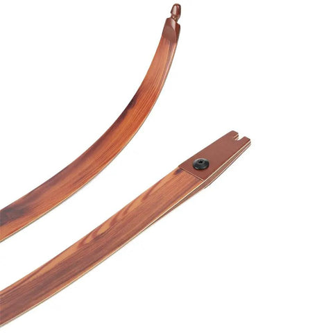60 To 62 Inch ILF Recurve Bow Limbs Set With Fast Light Fiberglass Core And Wood Bamboo Build, 25 To 62 Lb Draw Weight