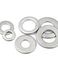 Go-To 200 Piece 304 Stainless Steel Flat Washer Set M1.6 To M30 Assortment Kit For Quick Sleeving, Precise Spacing, And Strong Mechanical Connections In Home Shop And Industrial Projects. stainless steel flat washers in mixed sizes