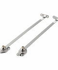 Nickel Plated Cabinet Lid Support Hinges 12 Inch 2 Pack With Thickened Connectors For Doors And Cupboards Durable Iron And Zinc Alloy