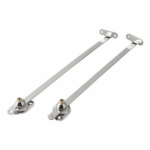 Nickel Plated Cabinet Lid Support Hinges 12 Inch 2 Pack With Thickened Connectors For Doors And Cupboards Durable Iron And Zinc Alloy