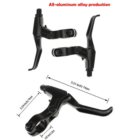 All In One Bike Front And Rear Disc Brake Kit With Calipers, 160mm Stainless Rotors, Cables, Levers And Fixing Screws In Red Finish, black aluminum brake levers.