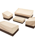 Five Piece Outdoor Patio Furniture Cover Set Waterproof 600D Built Tough Covers For Chairs Loveseat Sofa And Coffee Table Wind Resistant