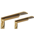 Gold 40cm wall brackets for shelves, sturdy steel design for heavy loads, suitable for DIY projects in any home.