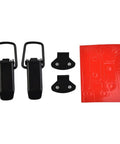 Black 80mm Quick Release Fastener Clips For Bumper, Trunk, And Hatch, Easy Install No Fuss Tool Free Access Pins, Secure Fit That Stops Rattle On Rough Roads, Pair, black clips and plates