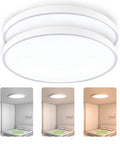 Two Pack Flush Mount LED Ceiling Lights 12 Inch 28W Energy Saving With 3 Color Temperatures 3000K 4000K 6000K 3600LM