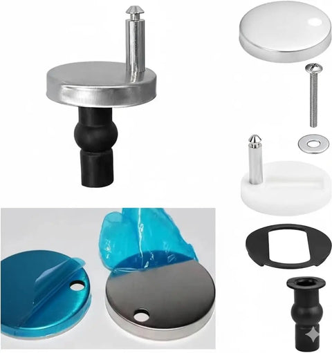 Toilet Seat Hinge Bolts Kit With Quick Release Top Hinge Fixings featuring metal and rubber components for bathroom upgrade.