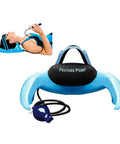 Posture Pump Model 1100-S Single Air Cell Cervical Decompression Device For Neck Pain Relief And Spine Alignment, shown in use with inflatable air pump.