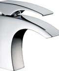 Single Lever Lavatory Faucet With Ceramic Disk Cartridges, Chrome Finish, Solid Brass Construction, side view of spout