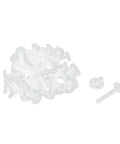 M5 Nylon Plastic Screws With Nuts 20 Pack 30 Millimeter threaded hardware showing clear nylon screws piled with hex nuts.