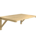 Fold Away Wall Table In Natural Wood, 31.4 By 23.6 Inches, Grab-And-Go Space Saving Countertop for compact areas