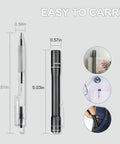 IYP365 Nichia High CRI Pen Light For Nurses And Docs beside ballpoint pen, fitted in pocket and pants for easy carry