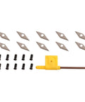 Top Shelf Carbide Indexable Inserts For Wood Lathe Turning Tools, Square Four Sided Cutters With Screws And Wrench, Straight-Uptough Blades For Hardwood Plywood And Diy Project Work, Set Of 10 components including blades, screws, and wrench.