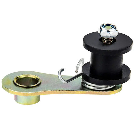 Must Have Heavy Duty All Purpose Chain Roller Tensioner Kit For Powersports Motos That Makes Chain Adjusting A Snap With Sturdy Metal Build And Super Easy Installation. Metal chain roller tensioner with spring and bolt for motorcycle drive chain adjustment